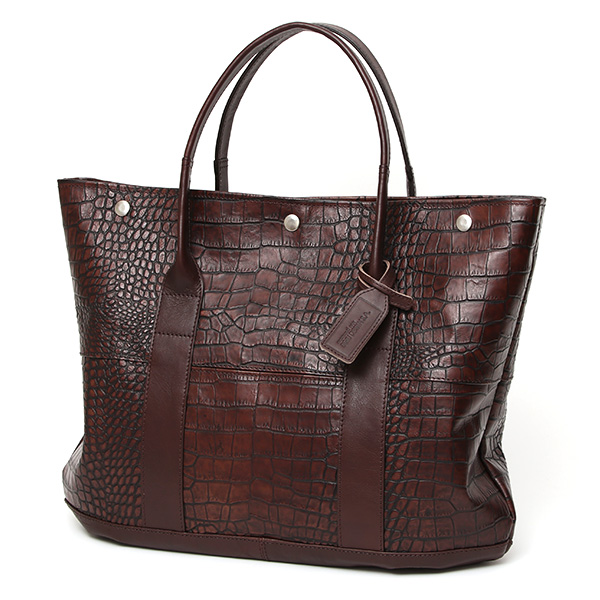 クロコ 型押し トートバッグ メンズ 本革 レザー 日本製 ブランド 軽量 ダークブラウン ブラウン 茶 茶色 ビジネスバッグ ビジネストート フォーマル スーツ A4 ワニ革 クロコダイル 金型押し レディース ユニセックス 男性 女性 ボーデッサン(BEAU DESSIN)