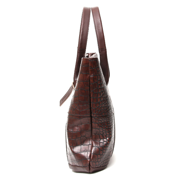 クロコ 型押し トートバッグ メンズ 本革 レザー 日本製 ブランド 軽量 ダークブラウン ブラウン 茶 茶色 ビジネスバッグ ビジネストート フォーマル スーツ A4 ワニ革 クロコダイル 金型押し レディース ユニセックス 男性 女性 ボーデッサン(BEAU DESSIN)
