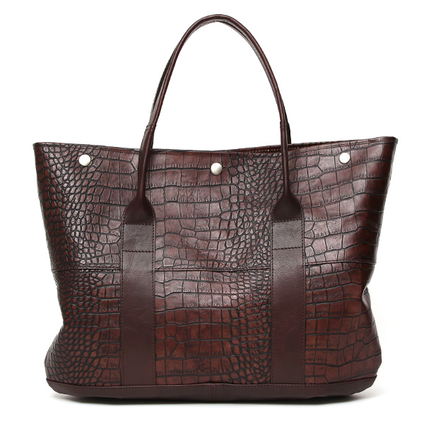 クロコ 型押し トートバッグ メンズ 本革 レザー 日本製 ブランド 軽量 ダークブラウン ブラウン 茶 茶色 ビジネスバッグ ビジネストート フォーマル スーツ A4 ワニ革 クロコダイル 金型押し レディース ユニセックス 男性 女性 ボーデッサン(BEAU DESSIN)