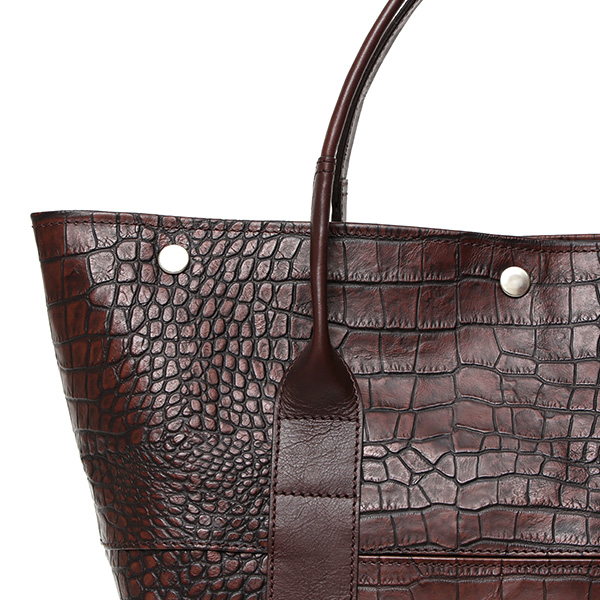 クロコ 型押し トートバッグ メンズ 本革 レザー 日本製 ブランド 軽量 ダークブラウン ブラウン 茶 茶色 ビジネスバッグ ビジネストート フォーマル スーツ A4 ワニ革 クロコダイル 金型押し レディース ユニセックス 男性 女性 ボーデッサン(BEAU DESSIN)