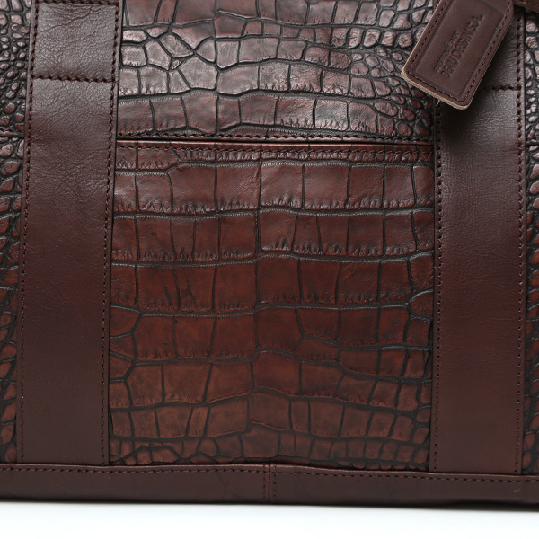 クロコ 型押し トートバッグ メンズ 本革 レザー 日本製 ブランド 軽量 ダークブラウン ブラウン 茶 茶色 ビジネスバッグ ビジネストート フォーマル スーツ A4 ワニ革 クロコダイル 金型押し レディース ユニセックス 男性 女性 ボーデッサン(BEAU DESSIN)