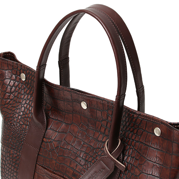 クロコ 型押し トートバッグ メンズ 本革 レザー 日本製 ブランド 軽量 ダークブラウン ブラウン 茶 茶色 ビジネスバッグ ビジネストート フォーマル スーツ A4 ワニ革 クロコダイル 金型押し レディース ユニセックス 男性 女性 ボーデッサン(BEAU DESSIN)