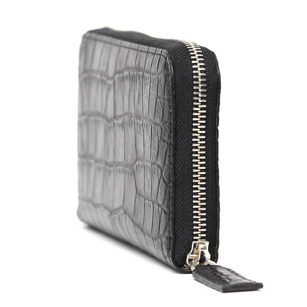  クロコ 型押し ラウンドファスナー 長財布 メンズ 本革 レザー 日本製 ブランド ブラック 黒 黒色 ワニ革 クロコダイル 金型押し 小銭入れ あり 高級 ギフト プレゼント レディース ユニセックス 男性 女性 ボーデッサン(BEAU DESSIN)