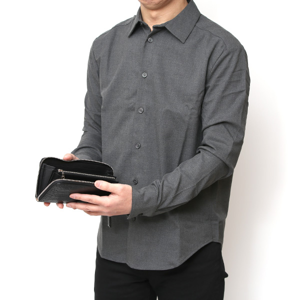  クロコ 型押し ラウンドファスナー 長財布 メンズ 本革 レザー 日本製 ブランド ブラック 黒 黒色 ワニ革 クロコダイル 金型押し 小銭入れ あり 高級 ギフト プレゼント レディース ユニセックス 男性 女性 ボーデッサン(BEAU DESSIN)