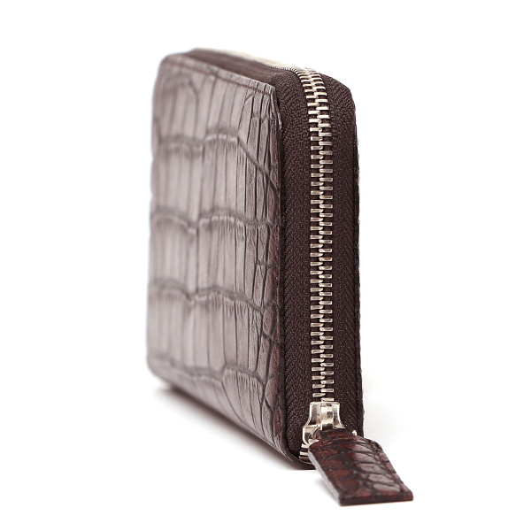  クロコ 型押し ラウンドファスナー 長財布 メンズ 本革 レザー 日本製 ブランド ダークブラウン ブラウン 茶 茶色 ワニ革 クロコダイル 金型押し 小銭入れ あり 高級 ギフト プレゼント レディース ユニセックス 男性 女性 ボーデッサン(BEAU DESSIN)
