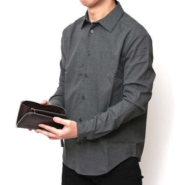  クロコ 型押し ラウンドファスナー 長財布 メンズ 本革 レザー 日本製 ブランド ダークブラウン ブラウン 茶 茶色 ワニ革 クロコダイル 金型押し 小銭入れ あり 高級 ギフト プレゼント レディース ユニセックス 男性 女性 ボーデッサン(BEAU DESSIN)