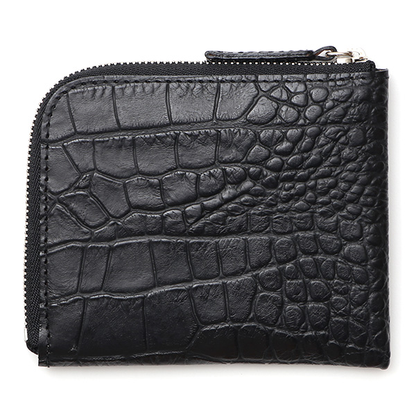  クロコ 型押し ミニ財布 メンズ 本革 レザー 日本製 ブランド ブラック 黒 黒色 L字 ワニ革 クロコダイル 金型押し 小銭入れ あり 高級 ギフト プレゼント レディース ユニセックス 男性 女性 ボーデッサン(BEAU DESSIN)