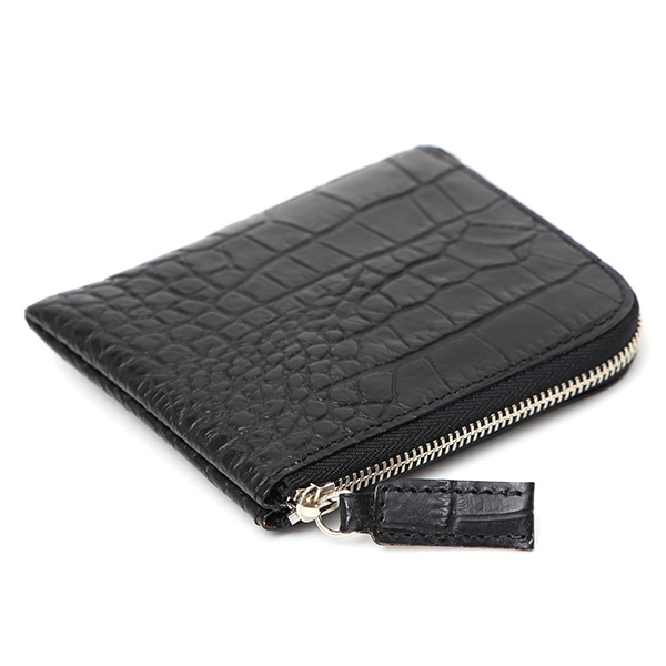 クロコ 型押し ミニ財布 メンズ 本革 レザー 日本製 ブランド ブラック 黒 黒色 L字 ワニ革 クロコダイル 金型押し 小銭入れ あり 高級 ギフト プレゼント レディース ユニセックス 男性 女性 ボーデッサン(BEAU DESSIN)