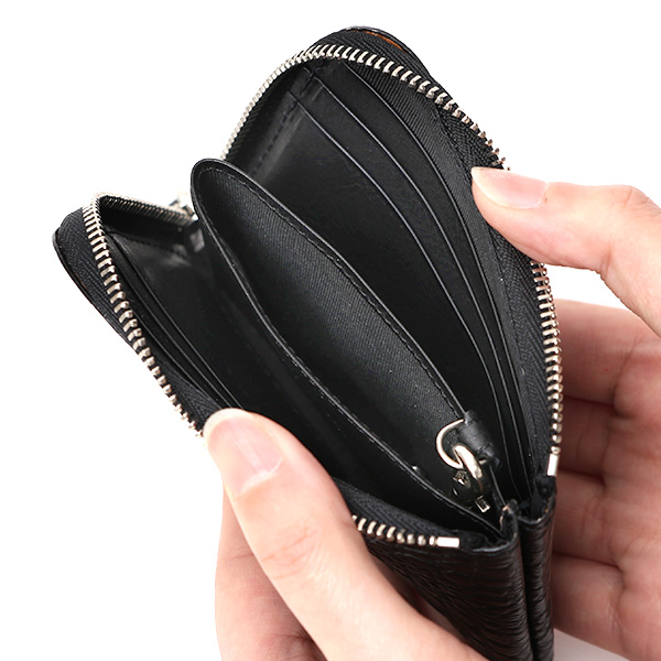  クロコ 型押し ミニ財布 メンズ 本革 レザー 日本製 ブランド ブラック 黒 黒色 L字 ワニ革 クロコダイル 金型押し 小銭入れ あり 高級 ギフト プレゼント レディース ユニセックス 男性 女性 ボーデッサン(BEAU DESSIN)