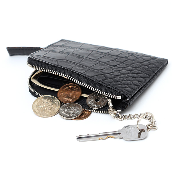  クロコ 型押し ミニ財布 メンズ 本革 レザー 日本製 ブランド ブラック 黒 黒色 L字 ワニ革 クロコダイル 金型押し 小銭入れ あり 高級 ギフト プレゼント レディース ユニセックス 男性 女性 ボーデッサン(BEAU DESSIN)