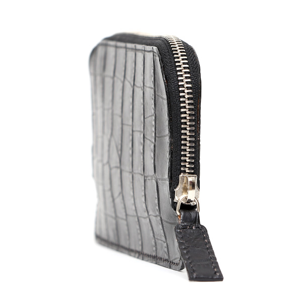  クロコ 型押し 長財布 束入れ 薄マチ メンズ 本革 レザー 日本製 ブランド ブラック 黒 黒色 ミニ財布 ワニ革 クロコダイル 金型押し 小銭入れ なし 高級 ギフト プレゼント レディース ユニセックス 男性 女性 ボーデッサン(BEAU DESSIN)