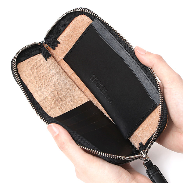  クロコ 型押し 長財布 束入れ 薄マチ メンズ 本革 レザー 日本製 ブランド ブラック 黒 黒色 ミニ財布 ワニ革 クロコダイル 金型押し 小銭入れ なし 高級 ギフト プレゼント レディース ユニセックス 男性 女性 ボーデッサン(BEAU DESSIN)