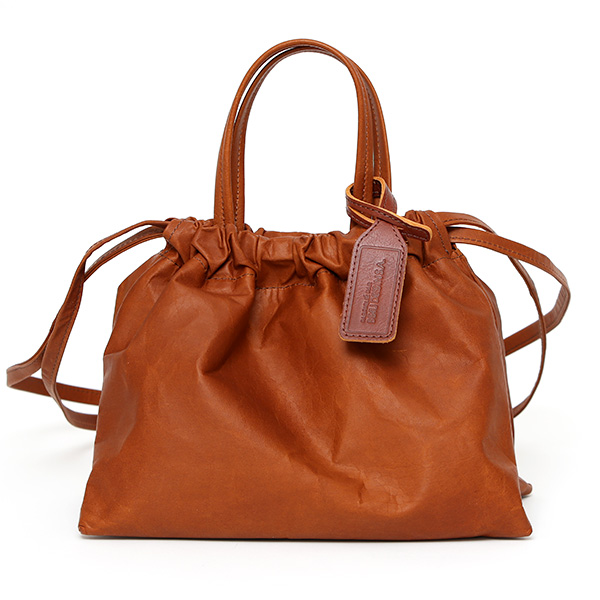 BEAU DESSIN(ボーデッサン) オリガミ 巾着レザーバッグ キャメル