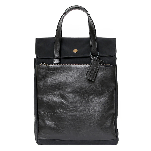 BEAU DESSIN(ボーデッサン) ザック×Mシュリンク フラップ付き縦型トートバッグ ブラック