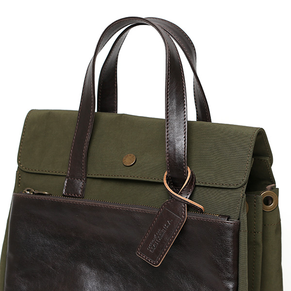  トートバッグ メンズ 縦型 ビジネスバッグ A4 13インチPC 15インチPC グリーン 緑色 トート 高密度ナイロン 本革 フラップ付き オフィスカジュアル おしゃれ 通勤 日本製 ブランド BEAU DESSIN ボーデッサン