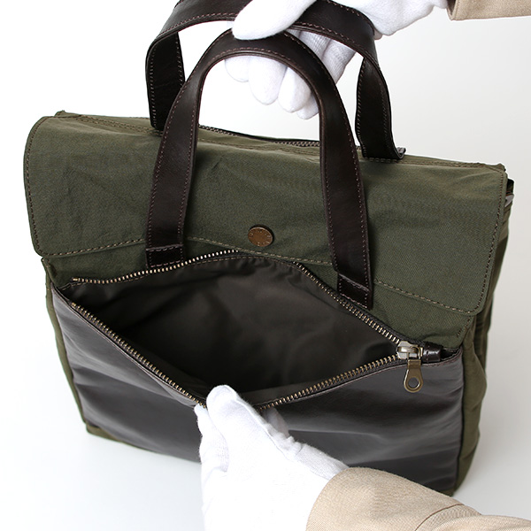  トートバッグ メンズ 縦型 ビジネスバッグ A4 13インチPC 15インチPC グリーン 緑色 トート 高密度ナイロン 本革 フラップ付き オフィスカジュアル おしゃれ 通勤 日本製 ブランド BEAU DESSIN ボーデッサン
