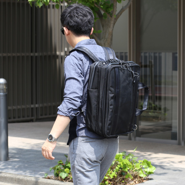 ビジネスバッグ メンズ ブリーフケース 3way 1680D バリスティック ナイロン 国産 ブラック 黒 黒色 自転車 サイクリング サイクリスト 出張 通勤 日本製 ブランド ショルダー付き A4 大容量 レザー 本革 beruf baggage(ベルーフバゲージ)