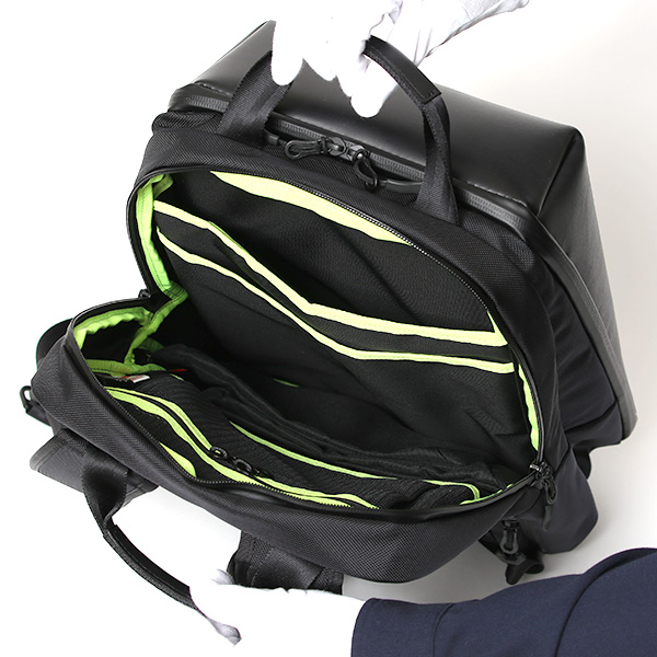 beruf baggage ビジネスリュック メンズ 本革 防水レザー 日本製 バックパック ブラック 黒 黒色 15インチ 15.6インチ ノートPC 収納可能 2気室 エアーバリスティックナイロン スーツ オフィスカジュアル 自転車 通勤 雨 ベルーフバゲージ brf-GR26-WPL