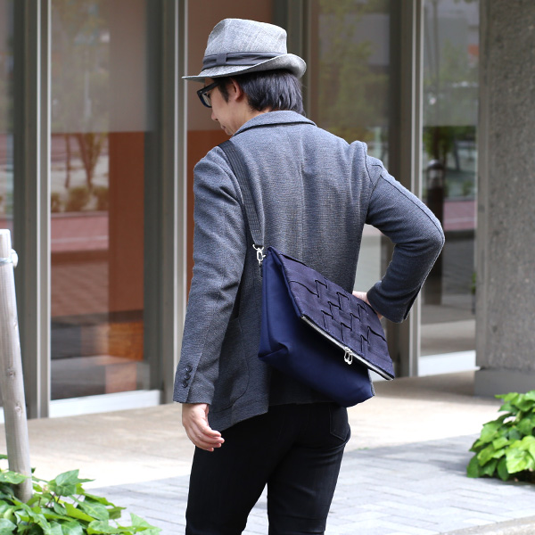  トートバッグ 4way ショルダーバッグ クラッチバッグ ブルー ネイビー 青色 メンズ レディース 4-M TOTE NEST CARRYNEST(キャリーネスト)