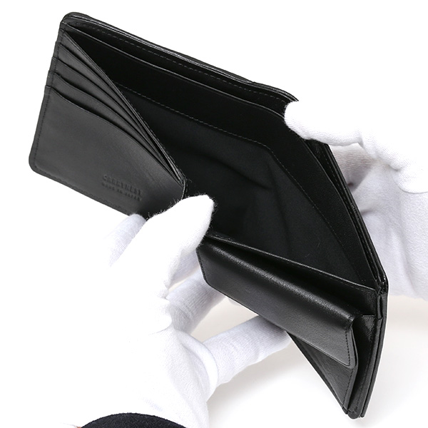  財布 メンズ 二つ折り 日本製 本革 ブラック 黒 黒色 レザー 財布 CARRYNEST(キャリーネスト)