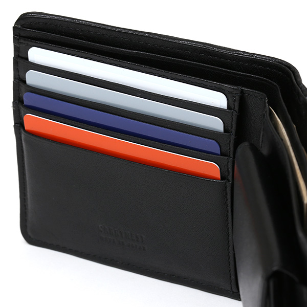  財布 メンズ 二つ折り 日本製 本革 ブラック 黒 黒色 レザー 財布 CARRYNEST(キャリーネスト)