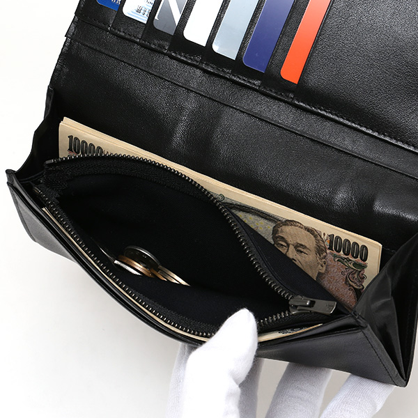  長財布 メンズ 本革 レザー ロング ウォレット ブラック 黒 黒色 日本製 小銭入れ あり CARRYNEST(キャリーネスト)