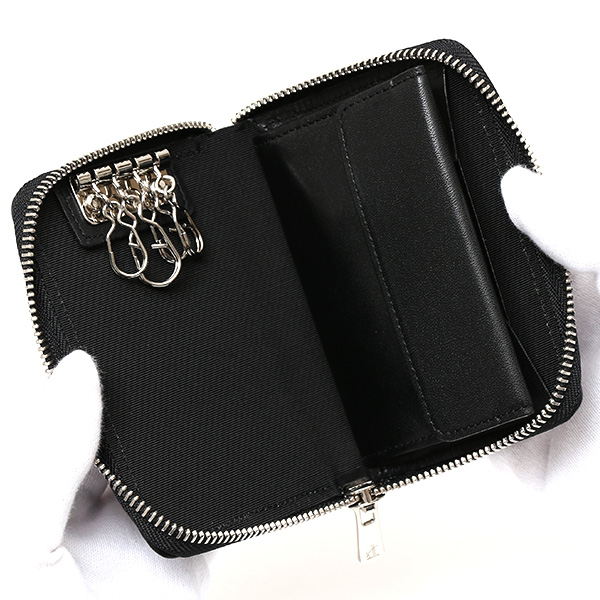  キーケース メンズ スマートキー 本革 日本製 ブランド レディース ラウンドファスナー 小ぶり ポーチ ブラック 黒 黒色 小銭入れ カードケース 車 鍵 レザー キーホルダー D ID NEST CARRYNEST(キャリーネスト)