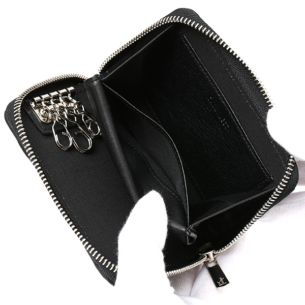  キーケース メンズ スマートキー 本革 日本製 ブランド レディース ラウンドファスナー 小ぶり ポーチ ブラック 黒 黒色 小銭入れ カードケース 車 鍵 レザー キーホルダー D ID NEST CARRYNEST(キャリーネスト)