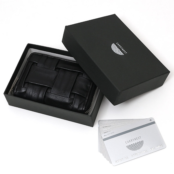  キーケース メンズ スマートキー 本革 日本製 ブランド レディース ラウンドファスナー 小ぶり ポーチ ブラック 黒 黒色 小銭入れ カードケース 車 鍵 レザー キーホルダー D ID NEST CARRYNEST(キャリーネスト)