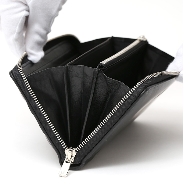  ラウンドファスナー 長財布 メンズ 本革 レザー ブラック 黒 黒色 日本製 小銭入れ あり 大容量 CARRYNEST(キャリーネスト)