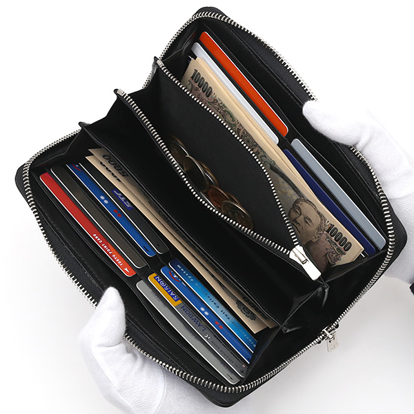  ラウンドファスナー 長財布 メンズ 本革 レザー ブラック 黒 黒色 日本製 小銭入れ あり 大容量 CARRYNEST(キャリーネスト)