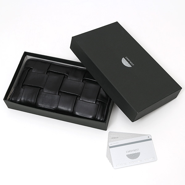  ラウンドファスナー 長財布 メンズ 本革 レザー ブラック 黒 黒色 日本製 小銭入れ あり 大容量 CARRYNEST(キャリーネスト)