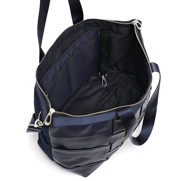  トートバッグ メンズ 本革 レザー レディース 小さめ 小ぶり ブルー ネイビー 青色 日本製 ブランド ファスナー付き カバン ナイロン キャンバス A4 おしゃれ かわいい 大人 女子 高級 軽量 軽い 鞄 M TOTE NEST CARRYNEST(キャリーネスト)