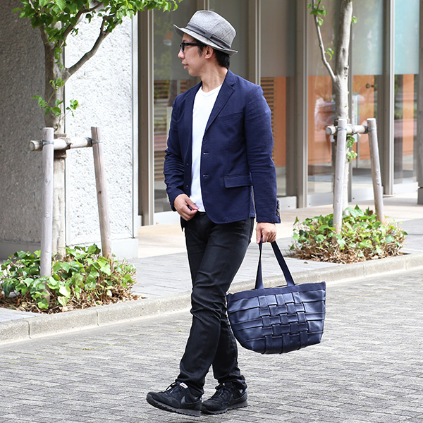  トートバッグ メンズ 本革 レザー レディース 小さめ 小ぶり ブルー ネイビー 青色 日本製 ブランド ファスナー付き カバン ナイロン キャンバス A4 おしゃれ かわいい 大人 女子 高級 軽量 軽い 鞄 M TOTE NEST CARRYNEST(キャリーネスト)