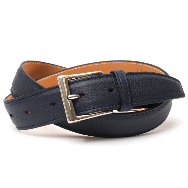 シセイ(Cisei) レザー バックル ベルト ネイビー(NAVY)