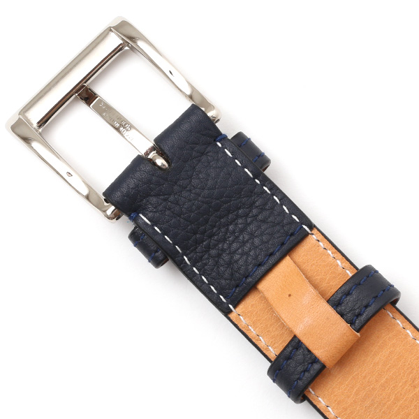  ベルト メンズ 本革 シセイ(Cisei) レザー ベルト ブルー ネイビー 青色 ビジネス ロング