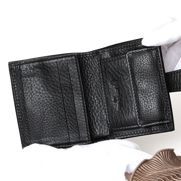  CI-VA(チーバ) イタリア製 トスカーナ産フルタンニン鞣し牛革 レザー ミニ財布 メンズ レディース ブランド ブラック 黒 黒色 本革 牛革 シンプル 小さい 小振り 二つ折り 三つ折り 男性 女性 ユニセックス 小銭入れあり 大容量 2290VOLANATO