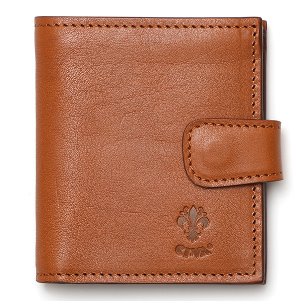 【2～4営業日内に発送】CI-VA(チーバ) イタリア製 トスカーナ産フルタンニン鞣し牛革 ミニ財布 キャメル