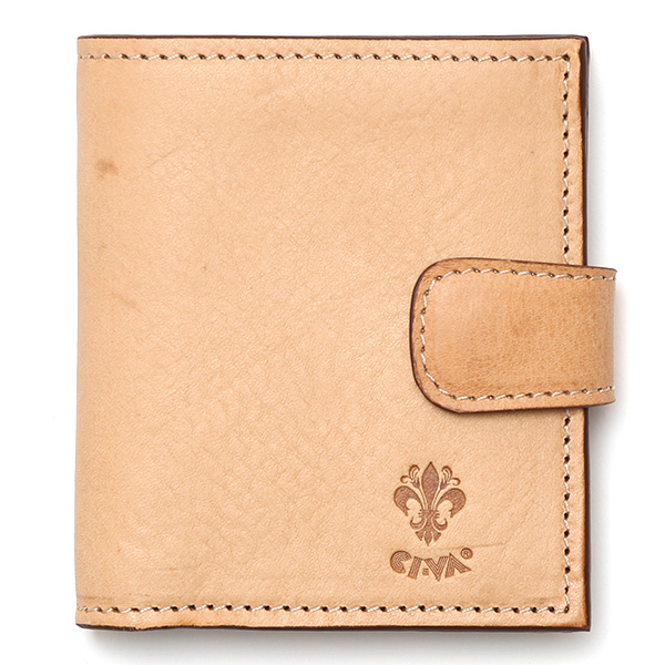 【2～4営業日内に発送】CI-VA(チーバ) イタリア製 トスカーナ産フルタンニン鞣し牛革 ミニ財布 ナチュラル