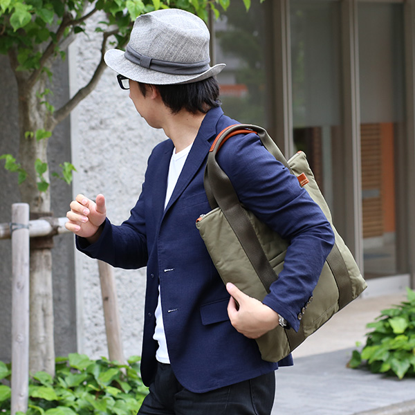 トートバッグ メンズ レディース 日本製 ブランド グリーン 緑色 ナイロン A4 国産 カバン 鞄 シンプル 無地 バッグ おしゃれ 高級 ビジネスバッグ 小さい 小ぶり 大人 軽量 軽い 通勤 通学 ボーデッサン デリィーヴ(derive)