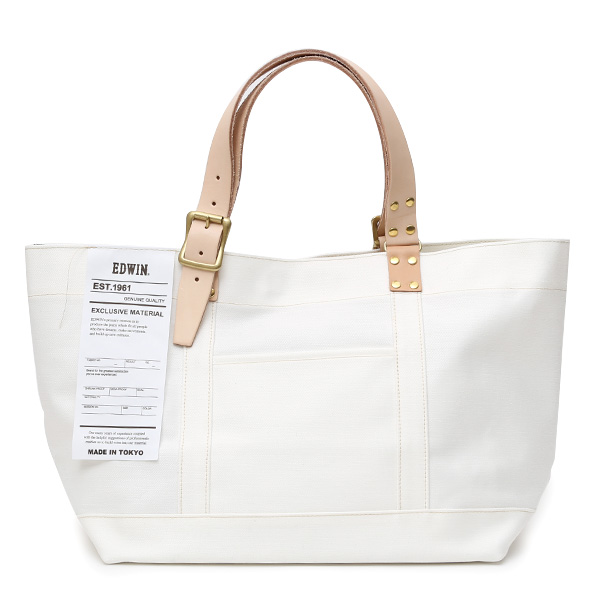 エドウィン(EDWIN) デニム生地 トートバッグ ホワイト
