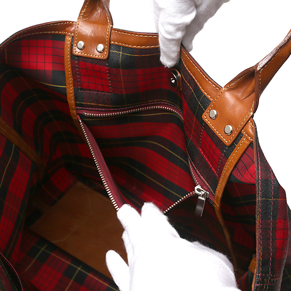  トートバッグ メンズ 日本製 カバン チェック柄 レッド ワイン 赤色 本革 レザー バッグ レディース 鞄 フランコ スパダ(Franco Spada)