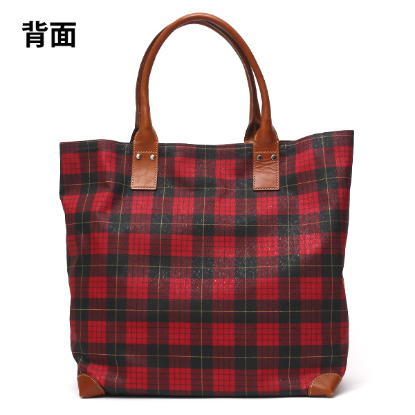  トートバッグ メンズ 日本製 カバン チェック柄 レッド ワイン 赤色 本革 レザー バッグ レディース 鞄 フランコ スパダ(Franco Spada)