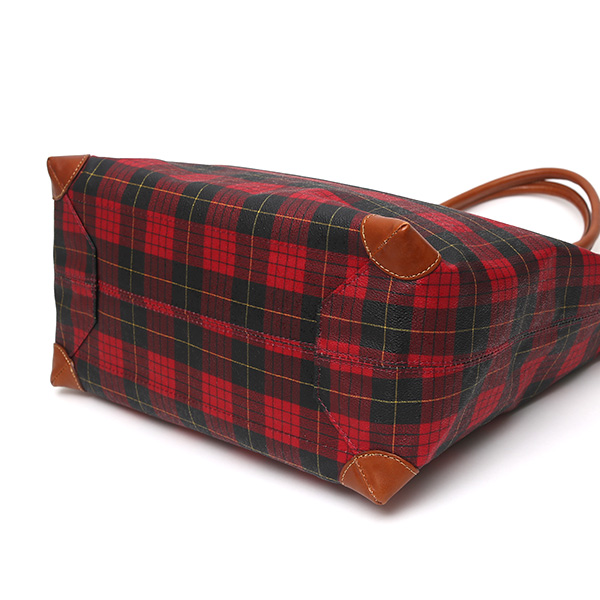  トートバッグ メンズ 日本製 カバン チェック柄 レッド ワイン 赤色 本革 レザー バッグ レディース 鞄 フランコ スパダ(Franco Spada)