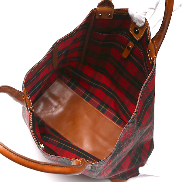  トートバッグ メンズ 日本製 カバン チェック柄 レッド ワイン 赤色 本革 レザー バッグ レディース 鞄 フランコ スパダ(Franco Spada)