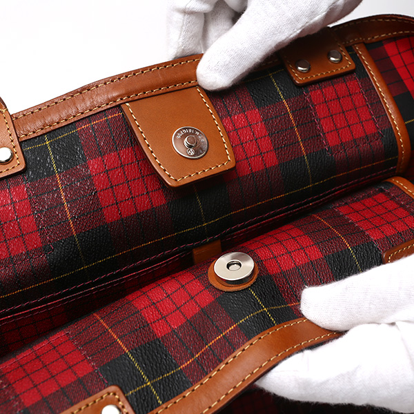  トートバッグ メンズ 日本製 カバン チェック柄 レッド ワイン 赤色 本革 レザー バッグ レディース 鞄 フランコ スパダ(Franco Spada)