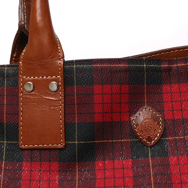  トートバッグ メンズ 日本製 カバン チェック柄 レッド ワイン 赤色 本革 レザー バッグ レディース 鞄 フランコ スパダ(Franco Spada)