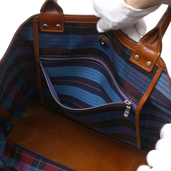  トートバッグ メンズ 日本製 カバン チェック柄 ブルー ネイビー 青色 本革 レザー バッグ レディース 鞄 フランコ スパダ(Franco Spada)