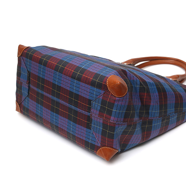  トートバッグ メンズ 日本製 カバン チェック柄 ブルー ネイビー 青色 本革 レザー バッグ レディース 鞄 フランコ スパダ(Franco Spada)