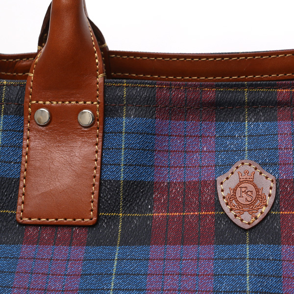  トートバッグ メンズ 日本製 カバン チェック柄 ブルー ネイビー 青色 本革 レザー バッグ レディース 鞄 フランコ スパダ(Franco Spada)